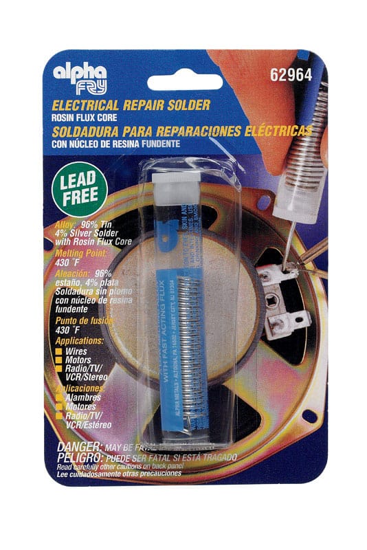 Alpha FRY 62964 0.05 oz Lead-Free Repair Solder 0.062 in. D Tin/Silver 1 pc
