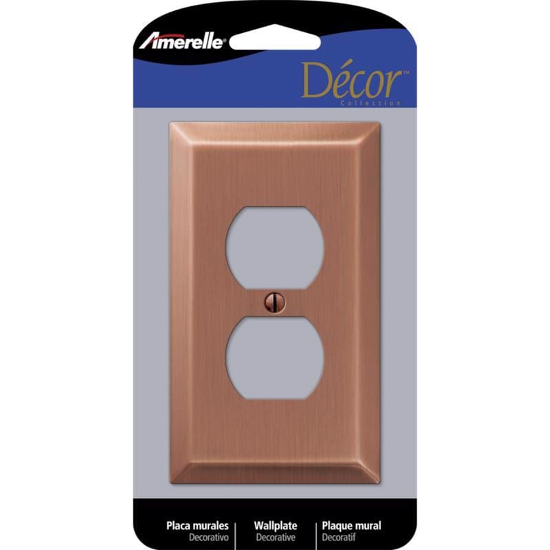 Amerelle 163DAC Century Antique Copper 1 gang Stamped Steel Duplex Wall Plate 1 pk