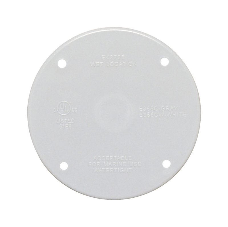 Sigma Engineered Solutions 14170WH Round Plastic 4.29 in. H X 4.29 in. W Flat Box Cover