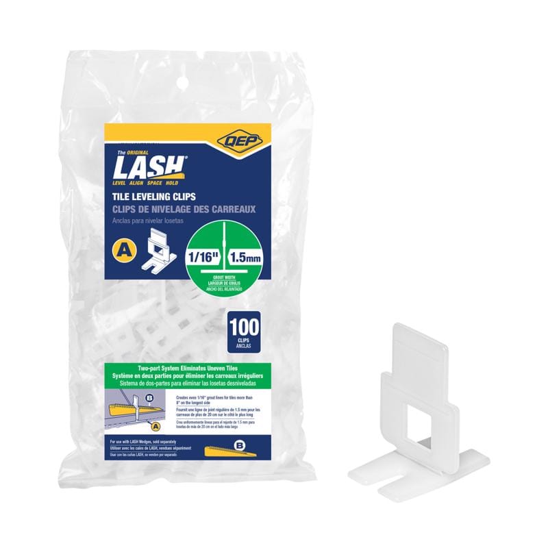 Qep 99730 Lash 1.52 in. H X 0.75 in. W X 1.27 in. L Plastic Tile Spacer Clips 100 pk