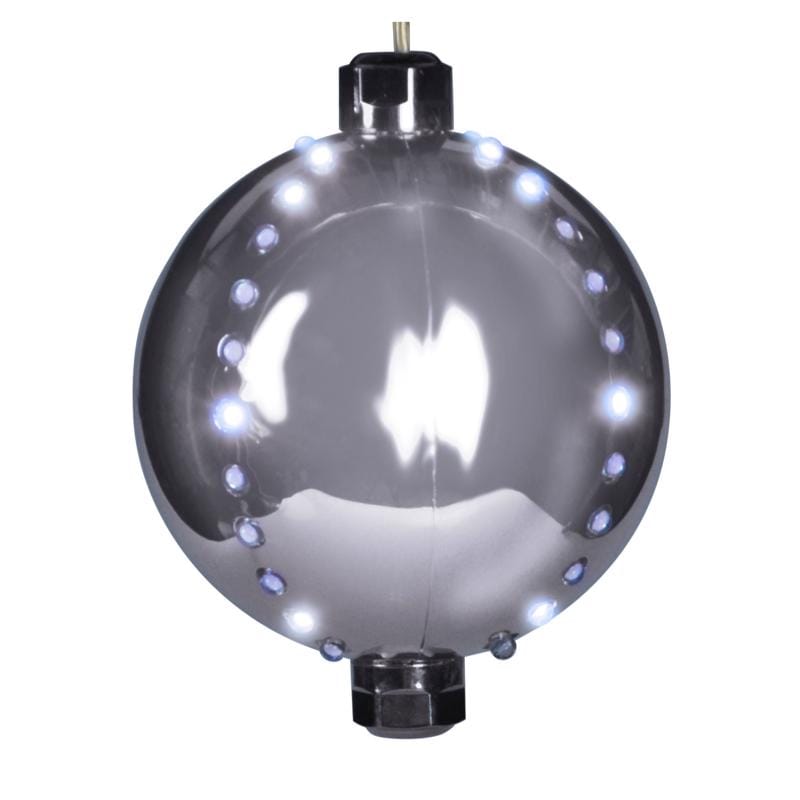 Celebrations ORN6-SLPW Platinum LED Pure White Lighted Ornament 6 in. Hanging Decor