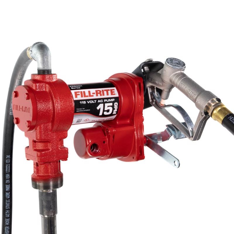 Fill-Rite FR610H Cast Iron Fuel Pump Hose and Nozzle 15 gpm