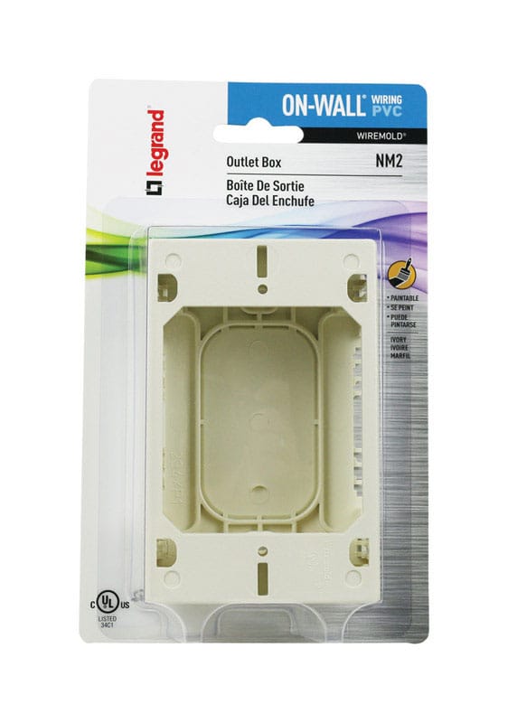Legrand NM2 Rectangle Plastic 1 gang Outlet Box Ivory