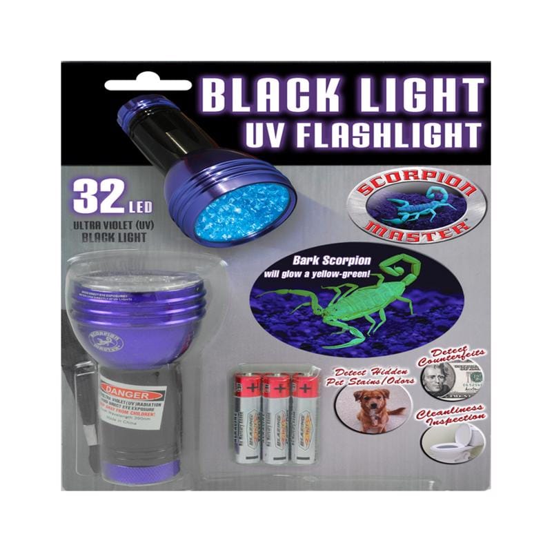Scorpion 302480 32 LED Black/Purple LED UV Flashlight AAA Battery