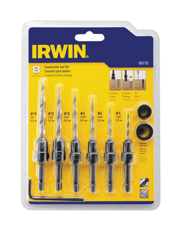 Irwin 1882792 Multi Size D X 6 in. L Steel Wood Countersink 8 pc