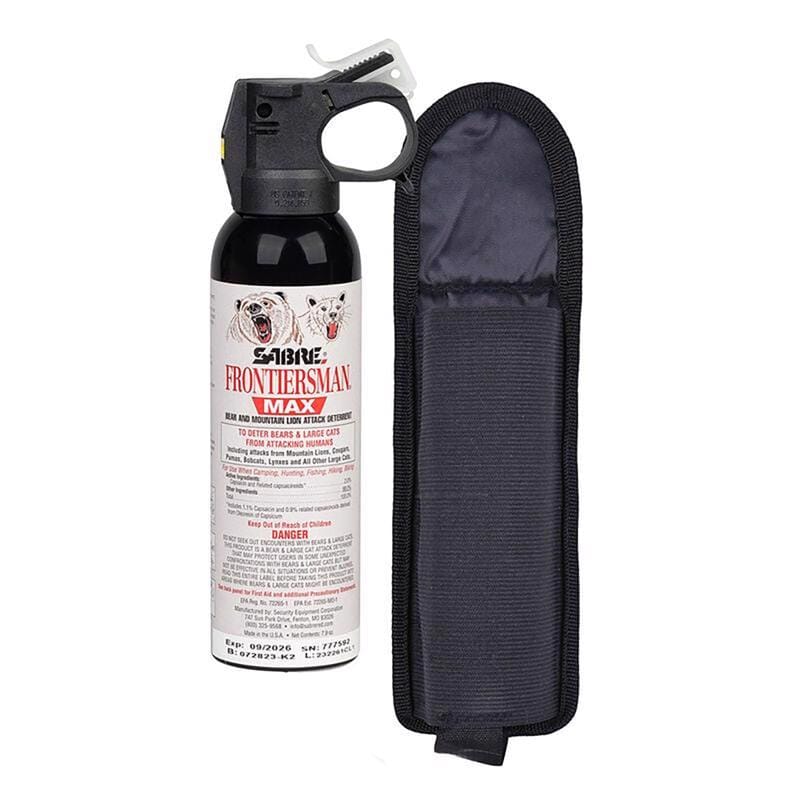 Sabre FBADX-04 Frontiersman Max Black Nylon Bear and Mountain Lion Spray W/Belt Holster