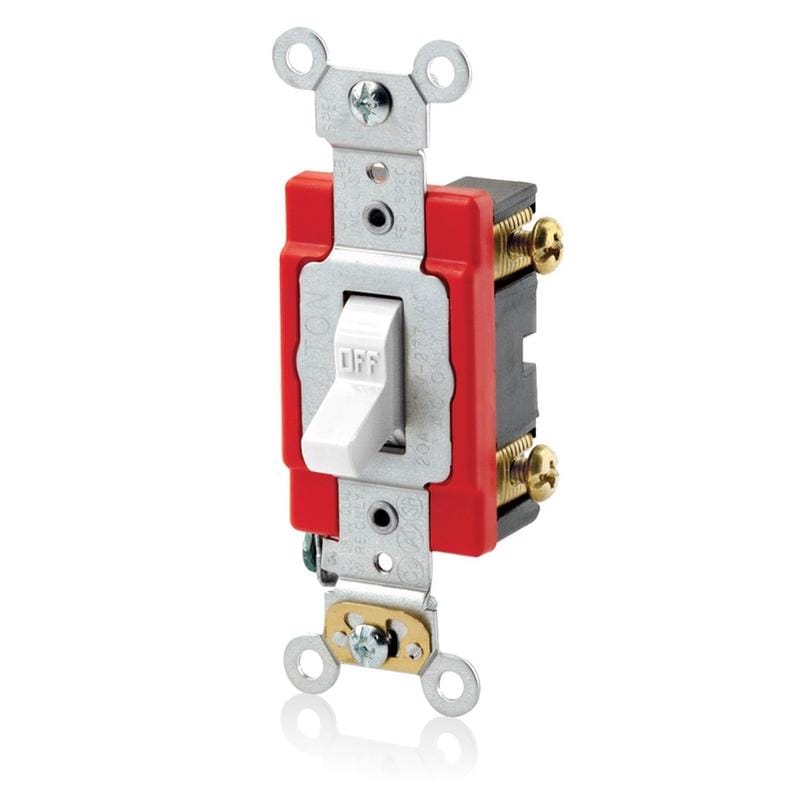 Leviton A1221-02W 20 amps Antimicrobial Treated Toggle AC Quiet Switch White 1 pk