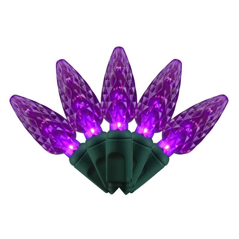Celebrations C6100PL3A Purple 100 ct LED C6 Halloween String Lights