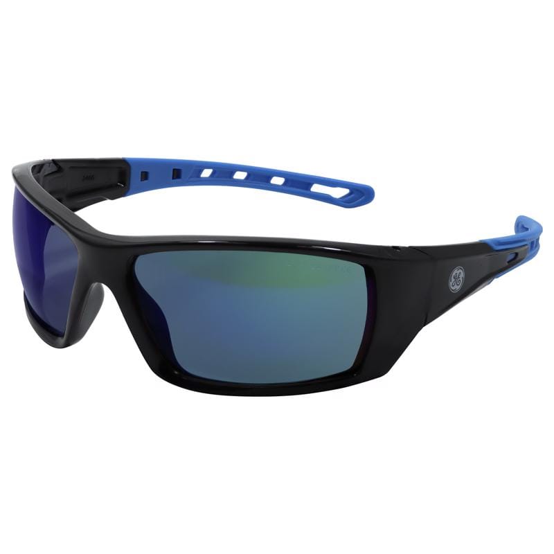 General Electric GE104BAF 04 Series Anti-Fog Impact-Resistant Safety Glasses Blue Mirror Lens Black/Blue Fram