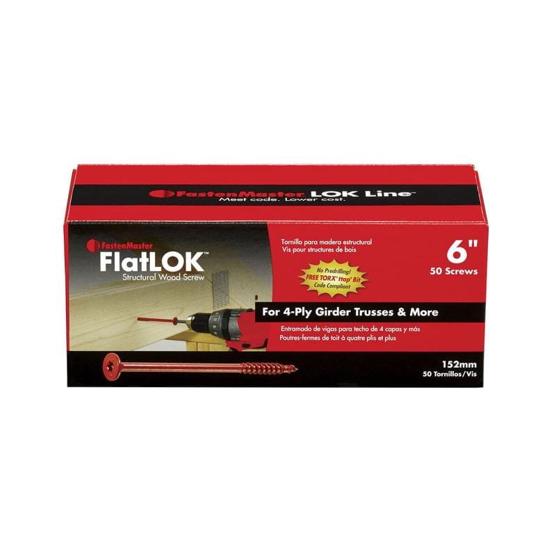 Fastenmaster FMFL006-50 FlatLok No. 14 each X 6 in. L Torx Ttap Epoxy Coarse Wood Screws 1 pk