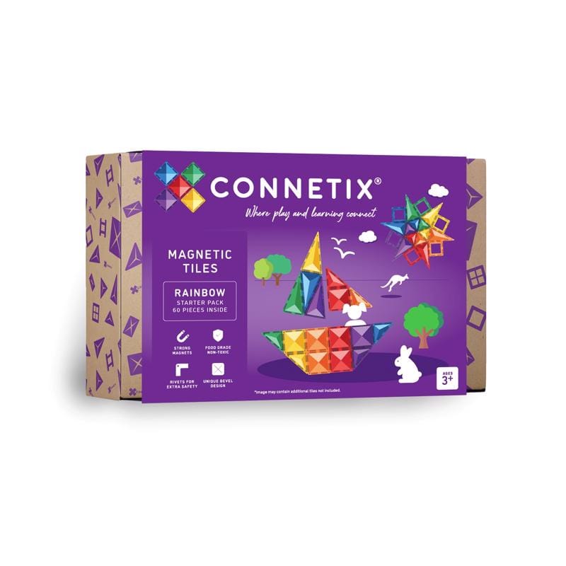 Connetix CT-R-00060-ST Magnetic Tiles Multicolor 60 pc