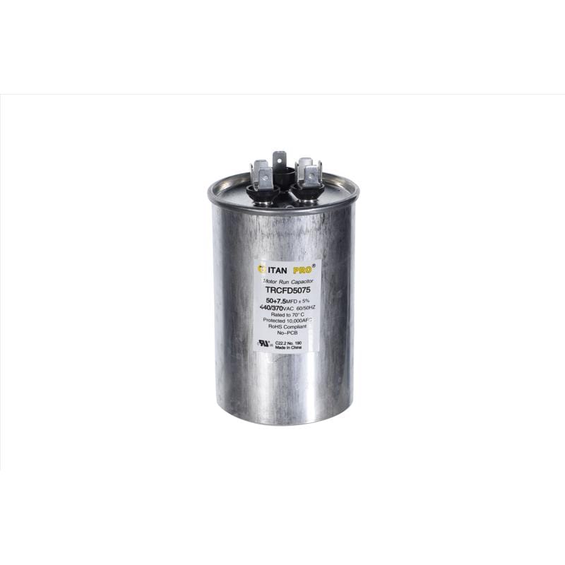 Titan Pro TRCFD5075 50+7.5 MFD 440 V Round Run Capacitor