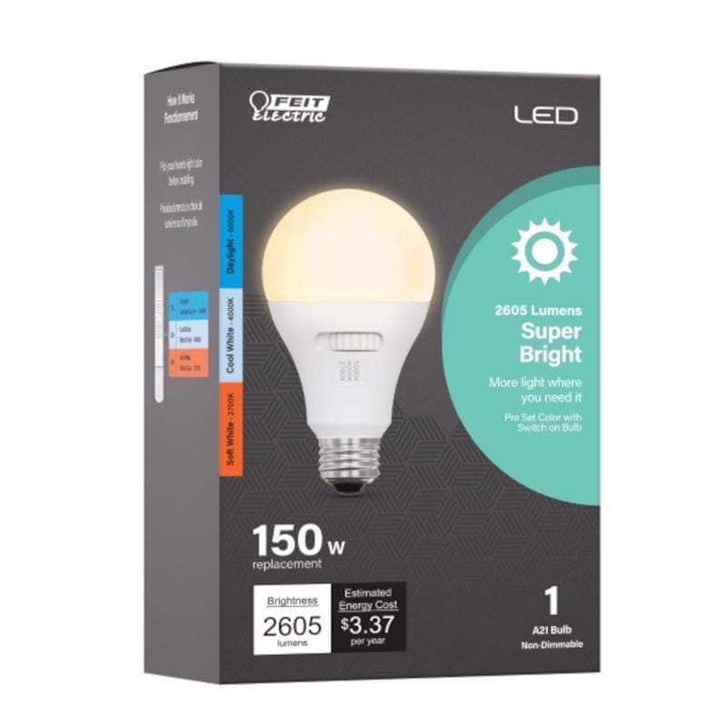 Feit OM1503CCTCALEDI A21 E26 (Medium) Smart-Enabled LED Bulb Adjustable White 150 Watt Equivalence 1 pk