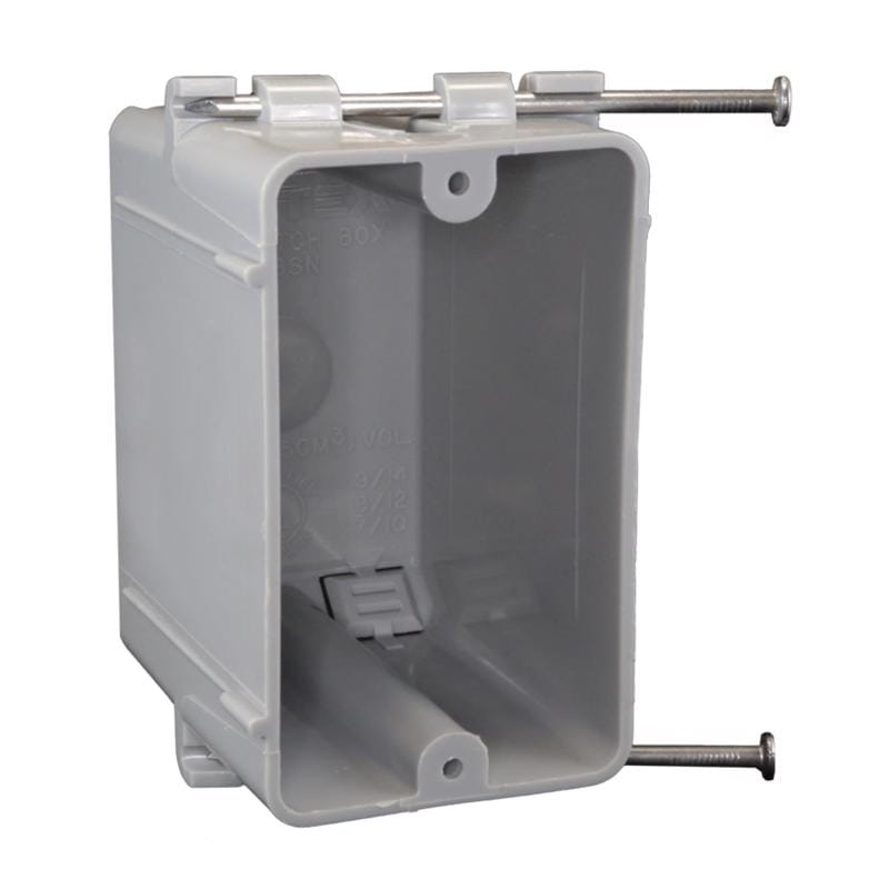 Cantex EZ18SNW EZ Box New Work 18 cu in Rectangle PVC 1 gang Outlet Box Gray