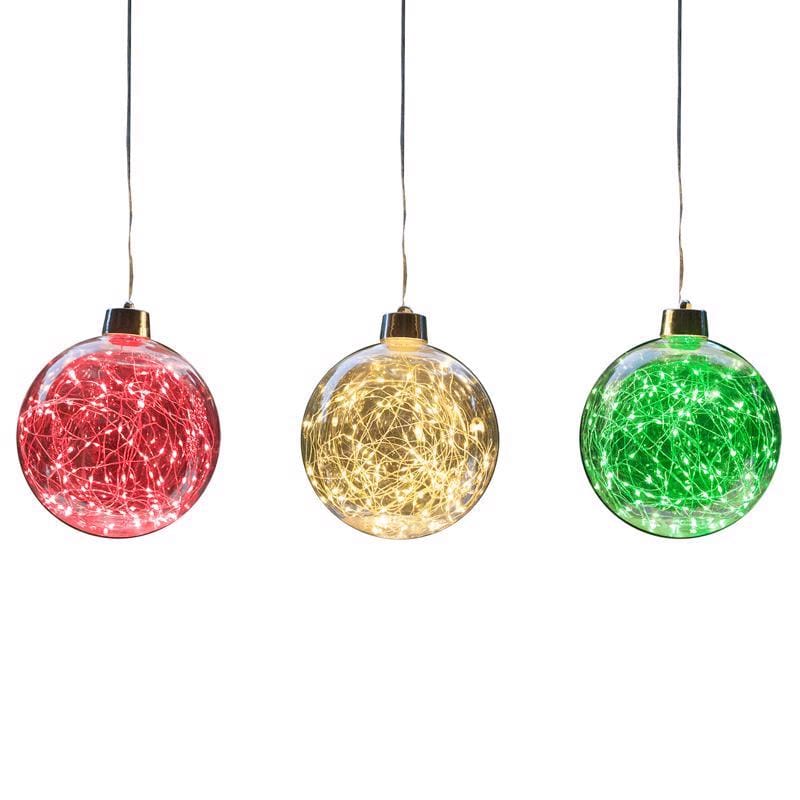 Celebrations 23-14003A LED RGWW Globe Ornament 8 in. Hanging Decor