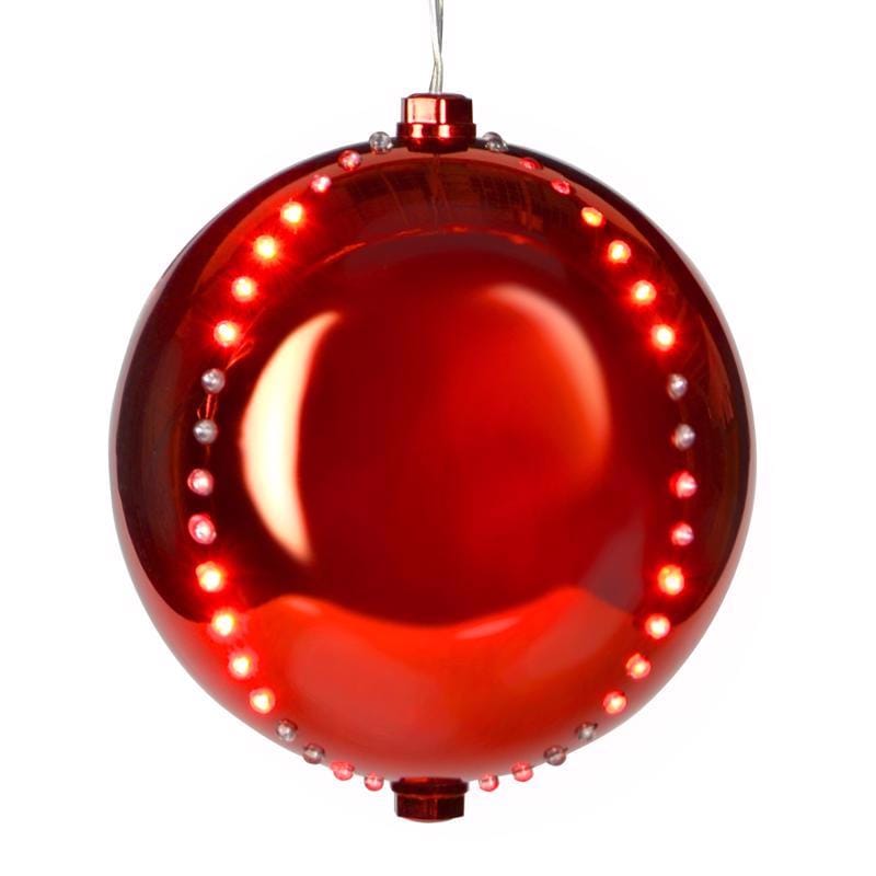 Celebrations ORN6-RDRD Platinum LED Red Lighted Ornament 6 in. Hanging Decor