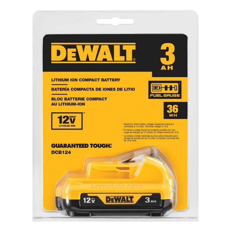 Dewalt DCB124 12V MAX DCB124 3 Ah Lithium-Ion Compact Battery 1 pc