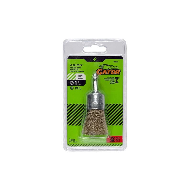 Gator 389845 1 in. Coarse Crimped End Brush Brass Coated Steel 4500 rpm 1 pc