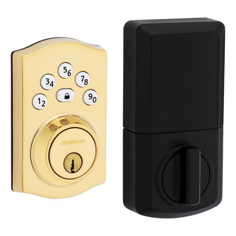 Kwikset 992400-001 Powerbolt Polished Brass Zinc Electronic Deadbolt