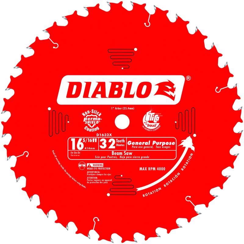 Diablo D1632X 16-5/16 in. D X 1 in. GP TiCo Hi-Density Carbide Circular Saw Blade 32 teeth 1 pk