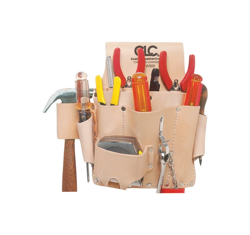 CLC W500 8 pocket Leather Electrician's Pouch 11.3 in. L X 11.3 in. H Tan