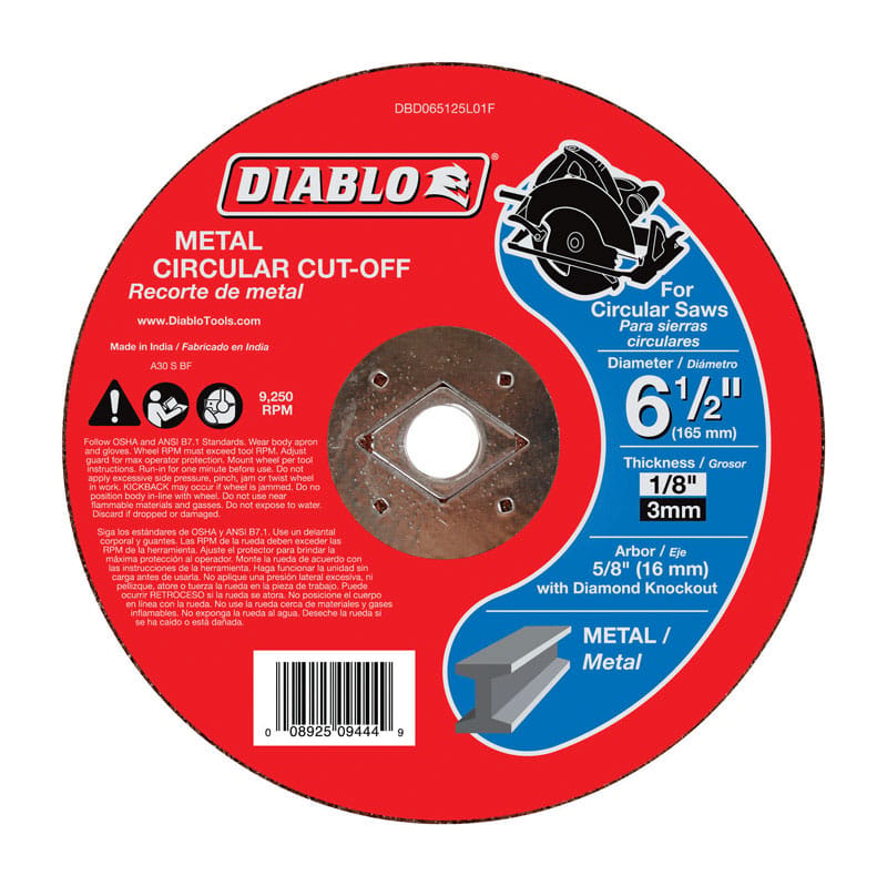 Diablo DBD065125L01F Metal Circ C/O Dsc 6-1/2"