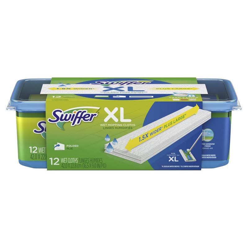 Swiffer 80374069 Sweeper XL 5.4 in. Wet Microfiber Mop Refill Pad 12 pk