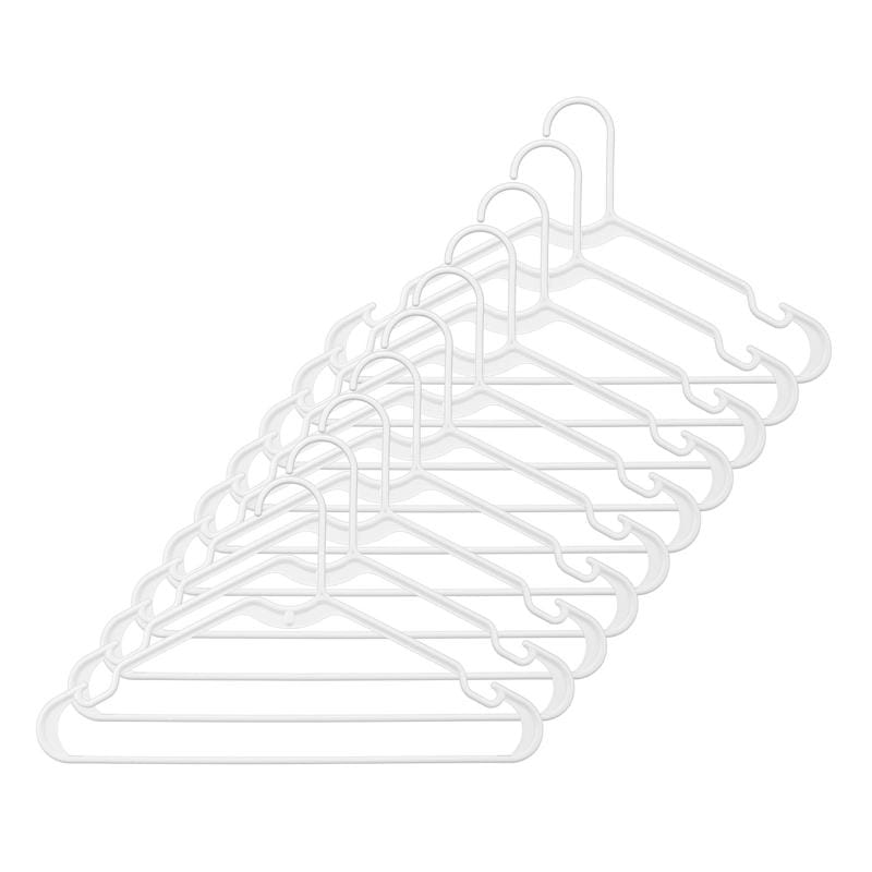 Whitmor 6345-8701-10WHT Plastic White Hanger 10 pk