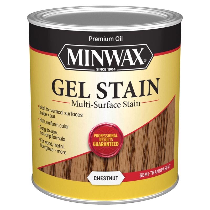 Minwax 66010000 Gel Stain Semi-Transparent Chestnut Oil-Based Gel Stain 1 qt