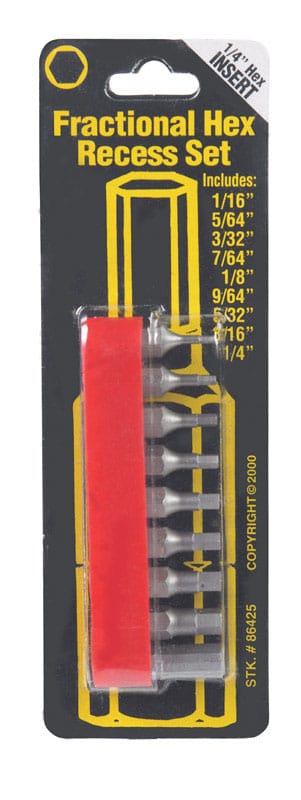 Best Way Tools B86425 Assorted 1/4 in. X 1 in. L Screwdriver Bit Carbon Steel 9 pc