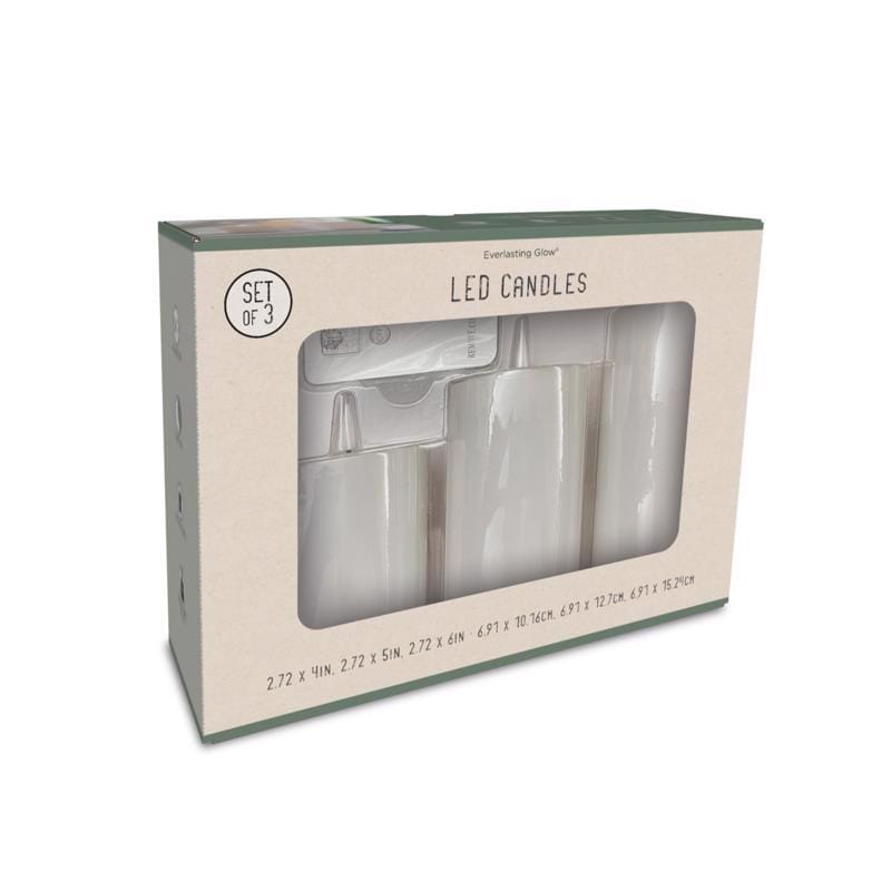 Gerson 46062 Everlasting Glow White No Scent LED Flameless Flickering Candle