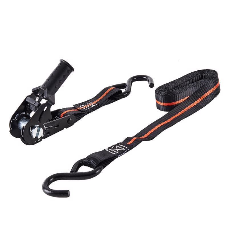 Keeper 45766 1 in. W X 8 ft. L Black/Orange Ratchet Tie Down Strap 500 lb 4 pk