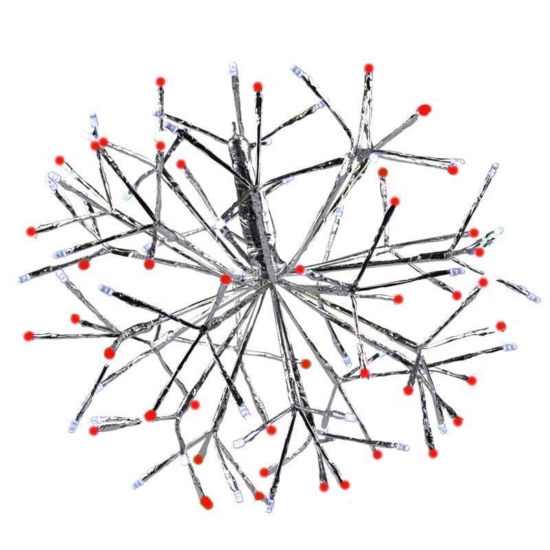 Celebrations 23-10015A LED Red/White Shimmering Sphere 16 in. Hanging Decor