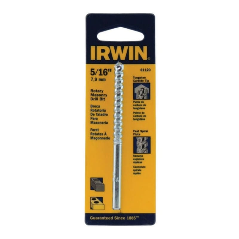 Irwin 61120 5/16 in. X 4 in. L Carbide Tipped Rotary Drill Bit Straight Shank 1 pc