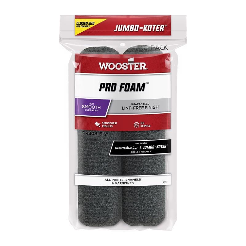 Wooster RR308-6 1/2 Jumbo Koter Foam 6-1/2 in. W Mini Paint Roller Cover 2 pk