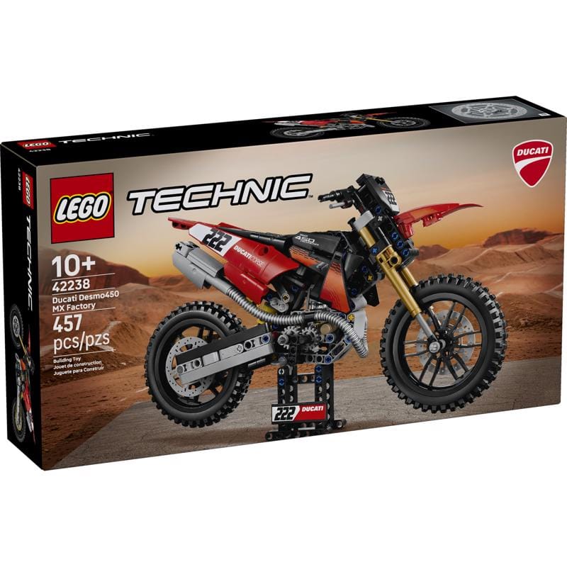 Lego 42238 Technic Ducati Desmo 450 MX Factory Motorcycle Building Set Multicolor 457 pc