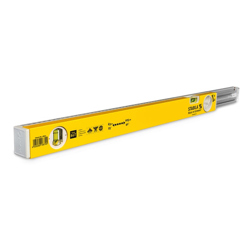 Stabila 29441 41 in. Aluminum Type 80 T Extendable Level 2 vial