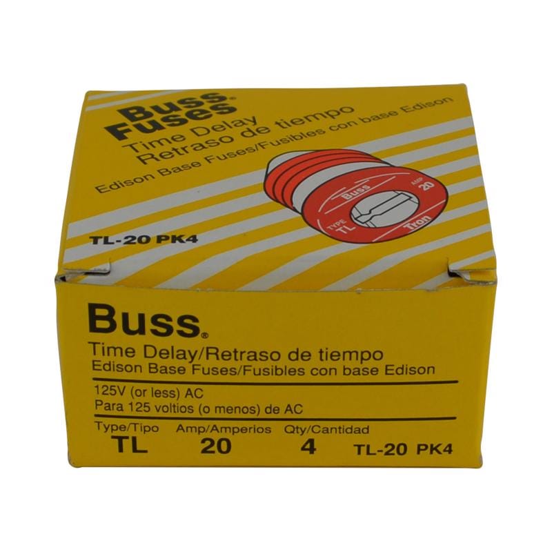 Bussmann TL-20PK4 20 amps Time Delay Plug Fuse 4 pk