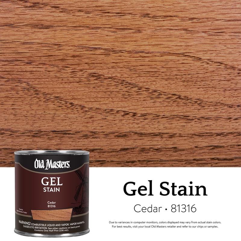 Old Masters 81316 Semi-Transparent Cedar Oil-Based Alkyd Gel Stain 1/2 pt