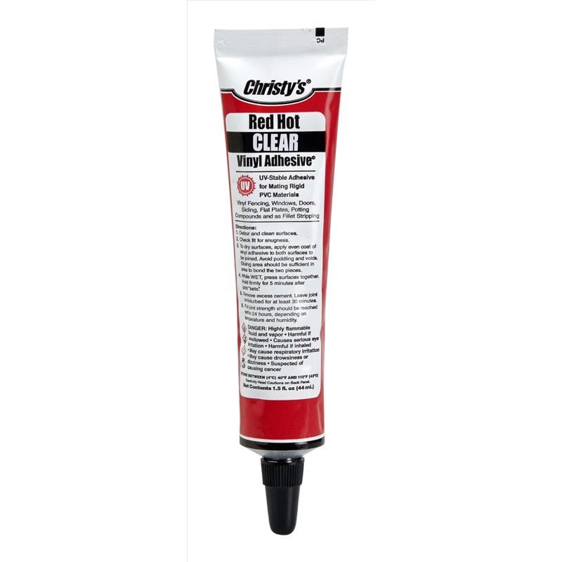 Christy's 505096 Red Hot Clear Adhesive and Sealant For PVC/Vinyl 1.5 oz