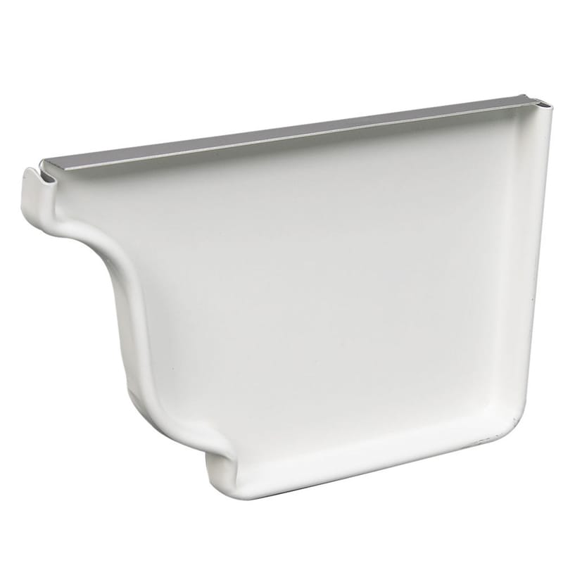 Amerimax 47006HP 4.5 in. H X 6 in. W X 0.5 in. L White Aluminum K Right End Cap