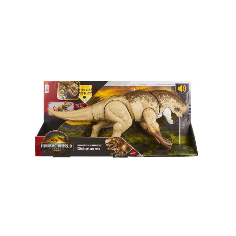 Jurassic World JGB58 Rebirth Rumble N Rampage Distortus Rex Dinosaur Toy