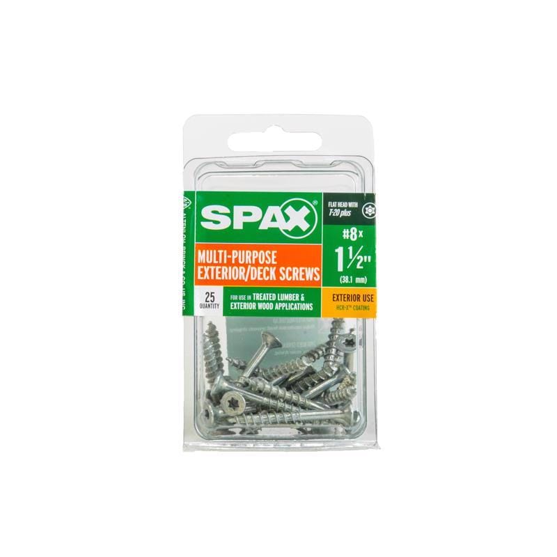 Spax 4191670400402 No. 8 in. X 1-1/2 in. L Gray Star Flat Head Deck Screws 25 pk