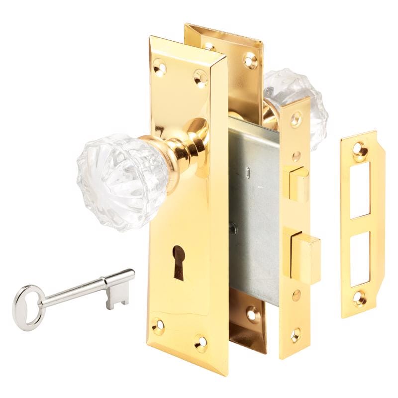 Prime-Line E 28336 Deadbolt and Passage Door Knob 1.75 in.