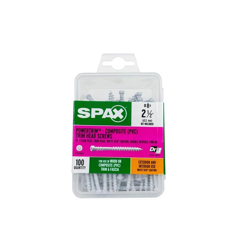 Spax 42418304006068 PowerTrim No. 8 Label X 2-1/2 in. L Star Trim Head Serrated Trim Screws