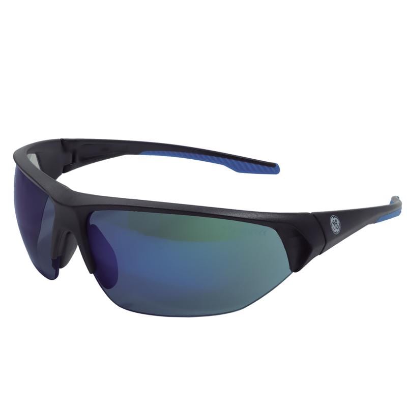 General Electric GE106BAF 06 Series Anti-Fog Impact-Resistant Safety Glasses Blue Mirror Lens Black/Blue Fram