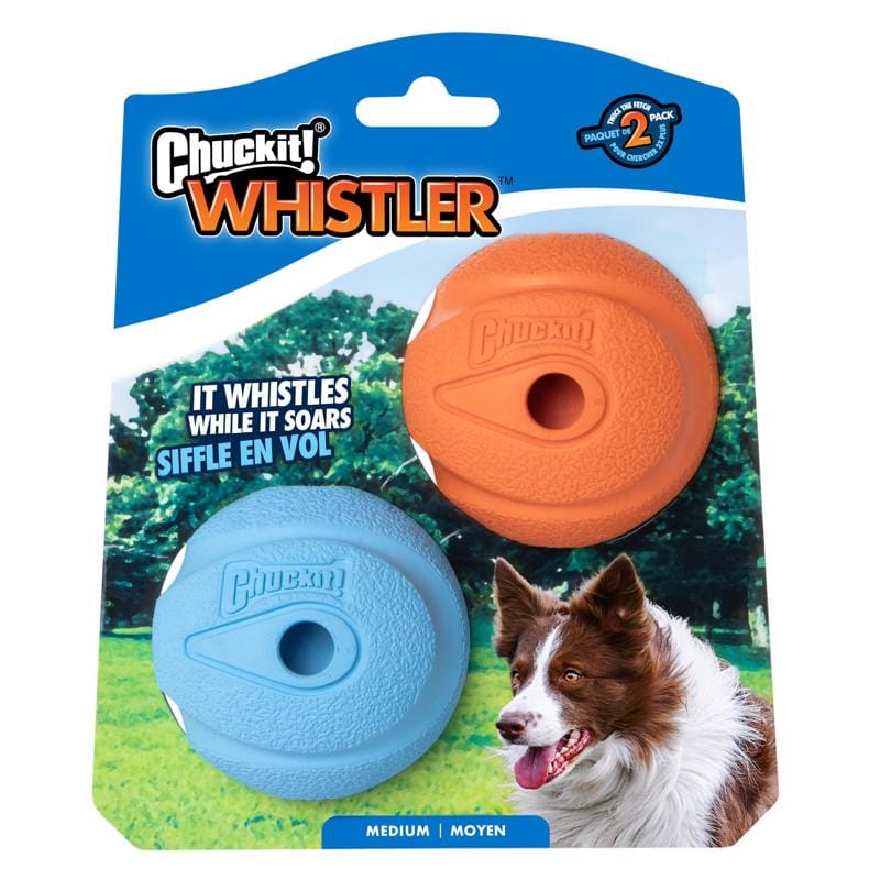 Chuckit! 20220 For Dog Assorted Rubber Whistler Dog Toy Medium 2 pk