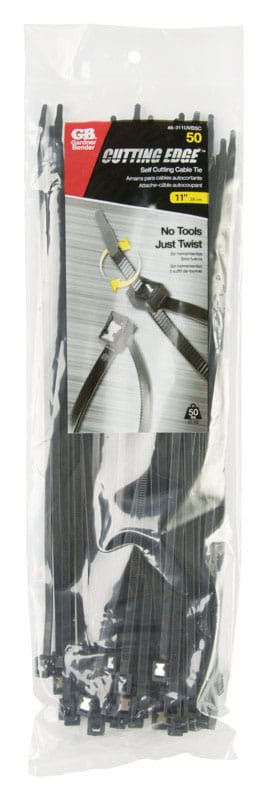 Gardner Bender 46-311UVBSC 11 in. L Black Self-Cutting Cable Tie 50 pk