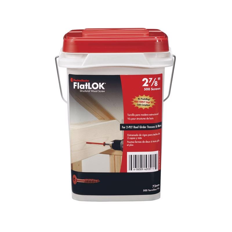 FastenMaster FMFL278B-500 FlatLok No. 14 X 2-7/8 in. L Torx Ttap Epoxy Coarse Wood Screws 500 pk