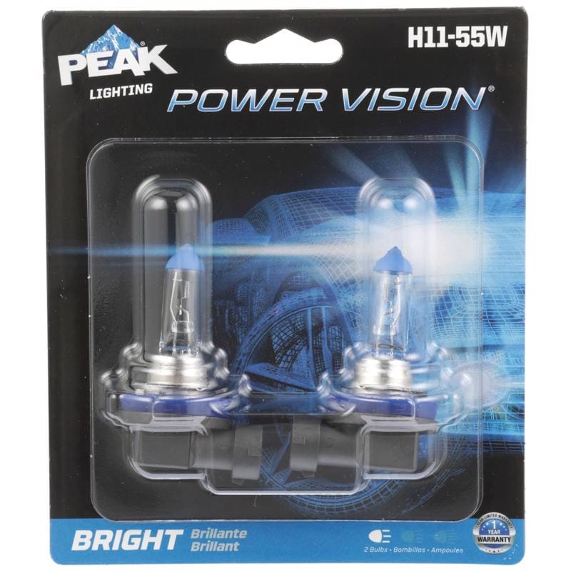 Peak H11-55WPV-2BPP Power Vision Halogen Forward Lighting Automotive Bulb H11-55W